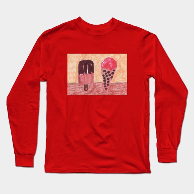 Yummy Ice Creams Long Sleeve T-Shirt by Mila-Ola_Art